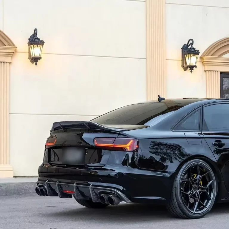 Audi A6 C7 Carbon Fibre Rear Diffuser Led Installed Black A6 Saloon