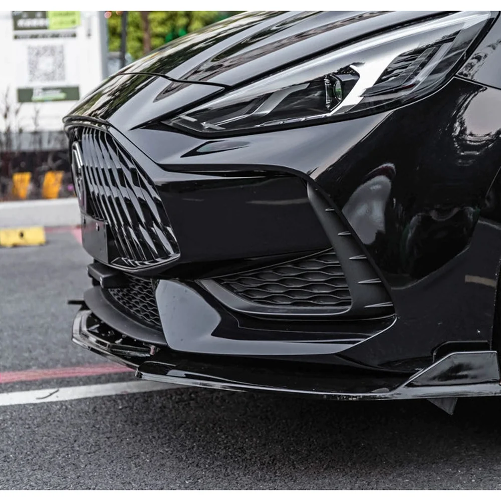 MG5 Front Lip Splitter, Gloss Black or Carbon Pattern 1 Three-piece splitter design