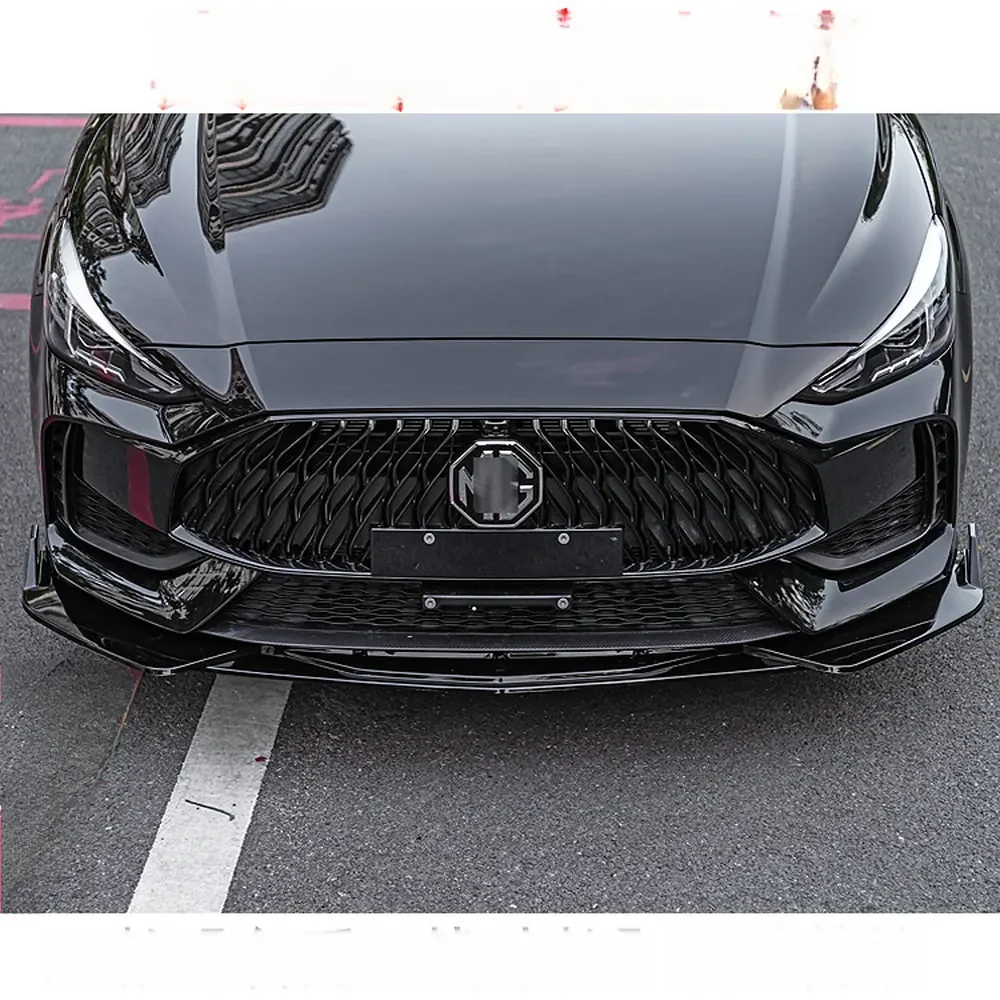 MG5 Front Lip Splitter, Gloss Black or Carbon Pattern 3 Red accent line option