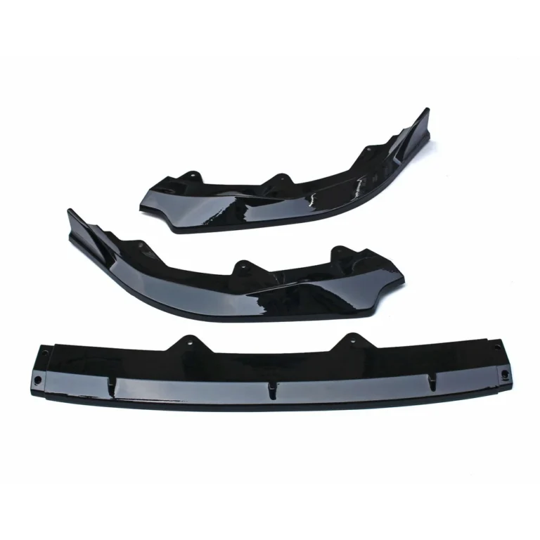 Splitter de labio delantero de 3 piezas para GAC Trumpchi Empow en negro brillante sobre fondo blanco