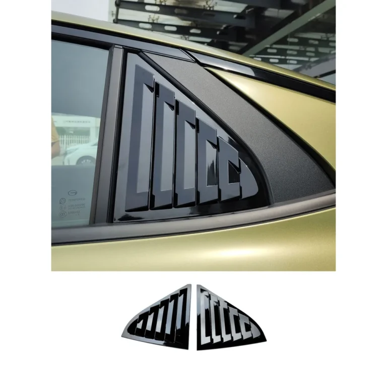 Gac Empow Rear Quarter Window Louvers Gloss Black Installed