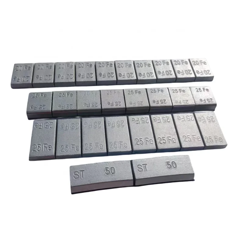 Grey coated steel adhesive wheel weight strips with 20g and 25g segments