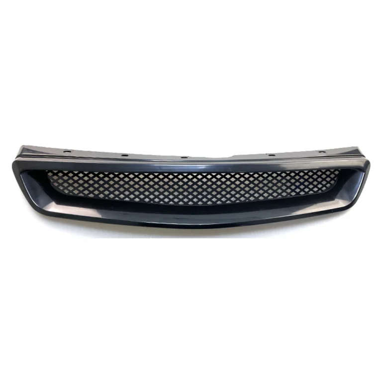 grade dianteira em malha para Honda Civic 1999-2000 em preto brilhante em fundo branco