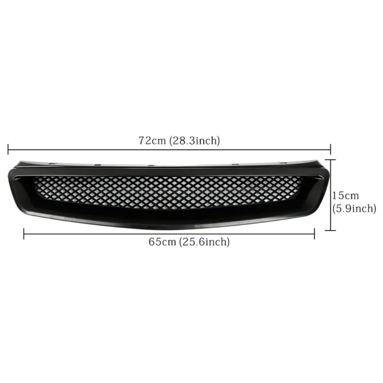 Honda Civic 1999 2000 Mesh Front Grille Matte Black Dimensions