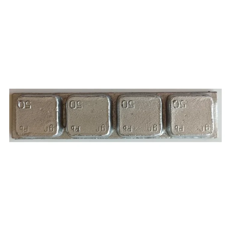 Lead adhesive wheel weight strip with four 50g segments