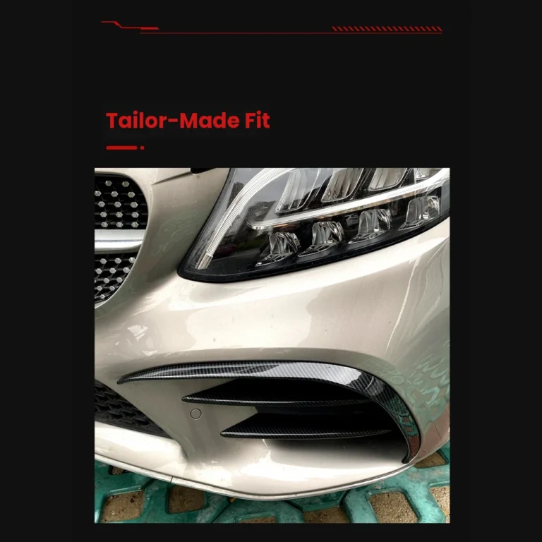 Mercedes C Class W205 Front Canards Grille Trim Installed Tailor Made Fit