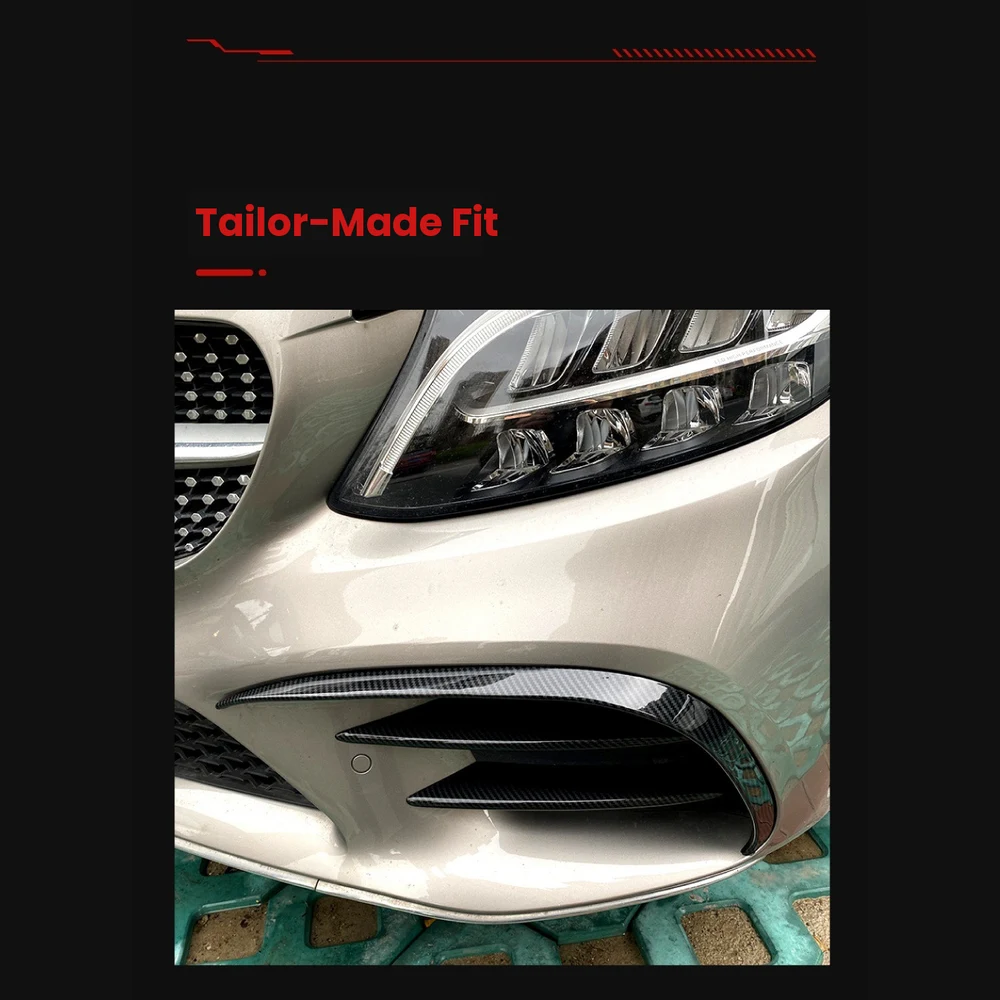 Mercedes C-Class W205 Front Canards & Grille Vent Trims 3 Front canards and grille vent trims fitted to Mercedes C-Class W205 bumper vent