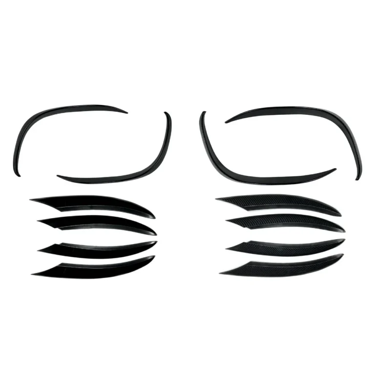 Mercedes C-Class W205 2019-2021 front canards and grille vent trims on white background