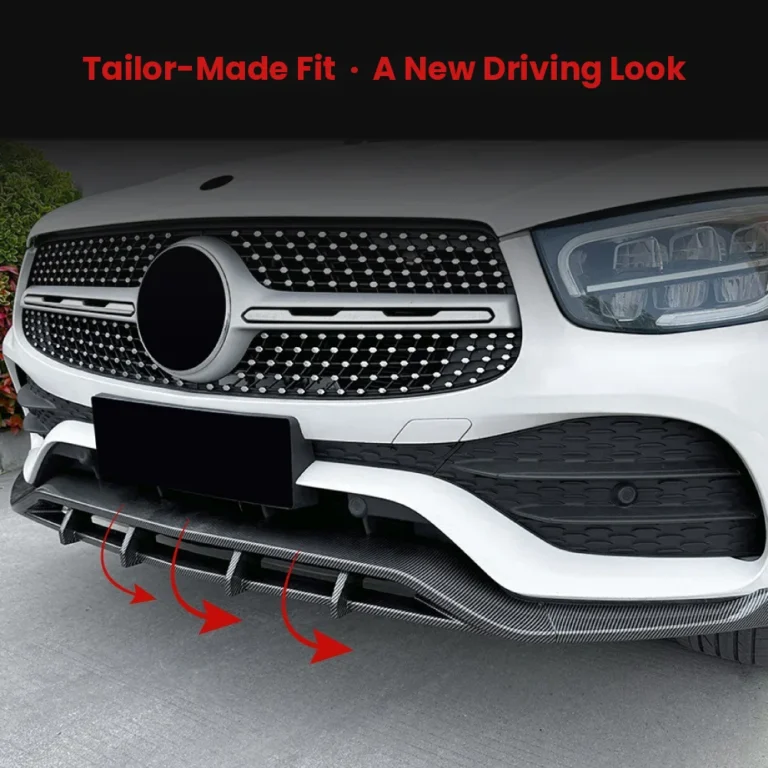 Mercedes Glc X253 Front Lip Installed Piano Black