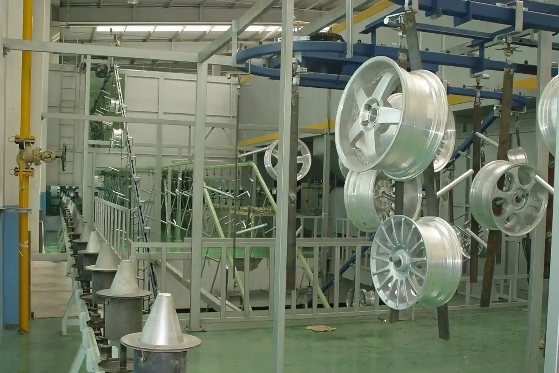 Manufacturing Capabilities 11 Aluminum wheels on a coating conveyor at a partner die-casting factory