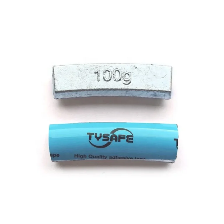 100g single steel adhesive truck wheel weight block showing the blue tape