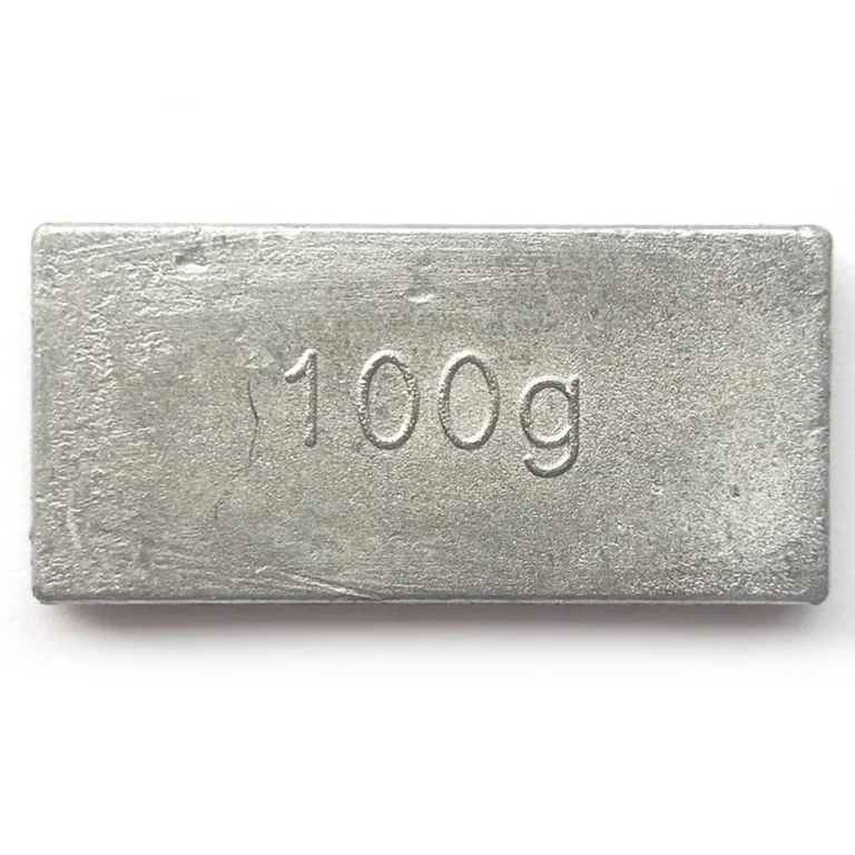100g single steel adhesive truck wheel weight block, top view