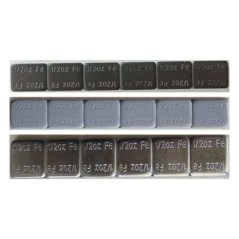 1/2 oz x 6 steel adhesive wheel weight strips in zinc, grey and black finishes