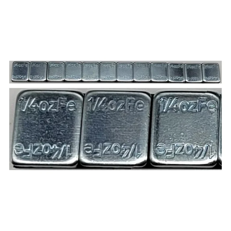 Tira de contrapeso adhesivo para ruedas de acero de 4 oz x 12 con segmentos redondeados de 5 mm de radio