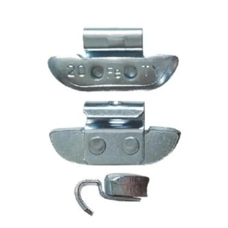 Zinc plated steel clip-on wheel weight, AL1 profile, with clip detail