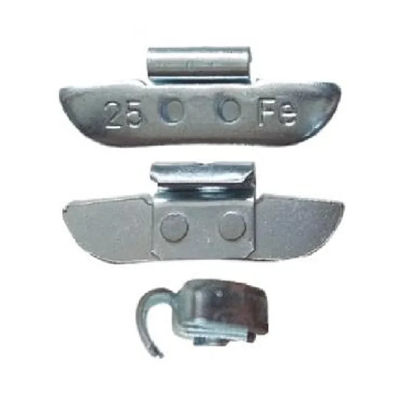 Zinc plated steel clip-on wheel weight, AL2 profile, with clip detail
