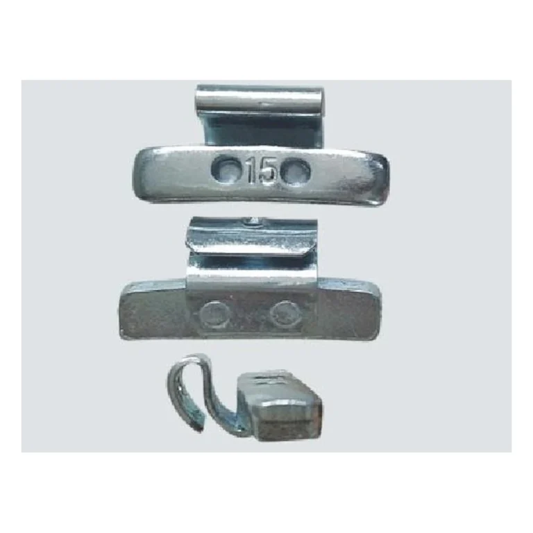 Zinc plated steel clip-on wheel weight, PS profile, with clip detail