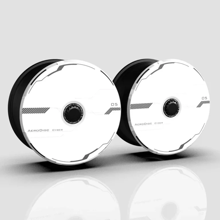 White cyber wheel cover with graphic print, style 0409