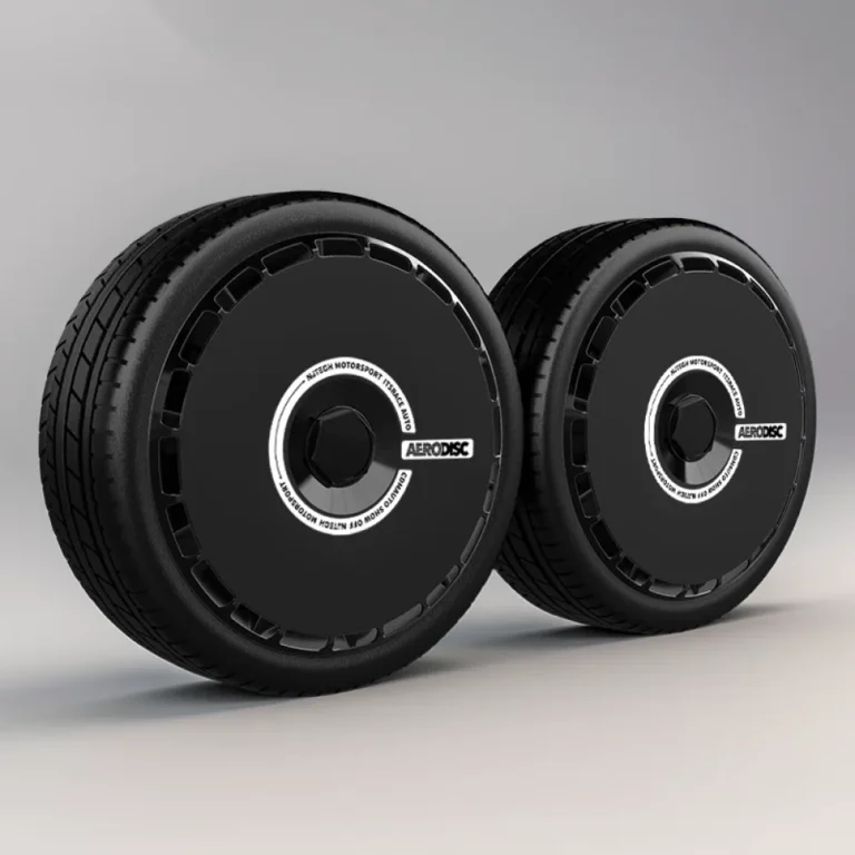 Cubierta de rueda completa negra con anillo ranurado blanco para Tesla