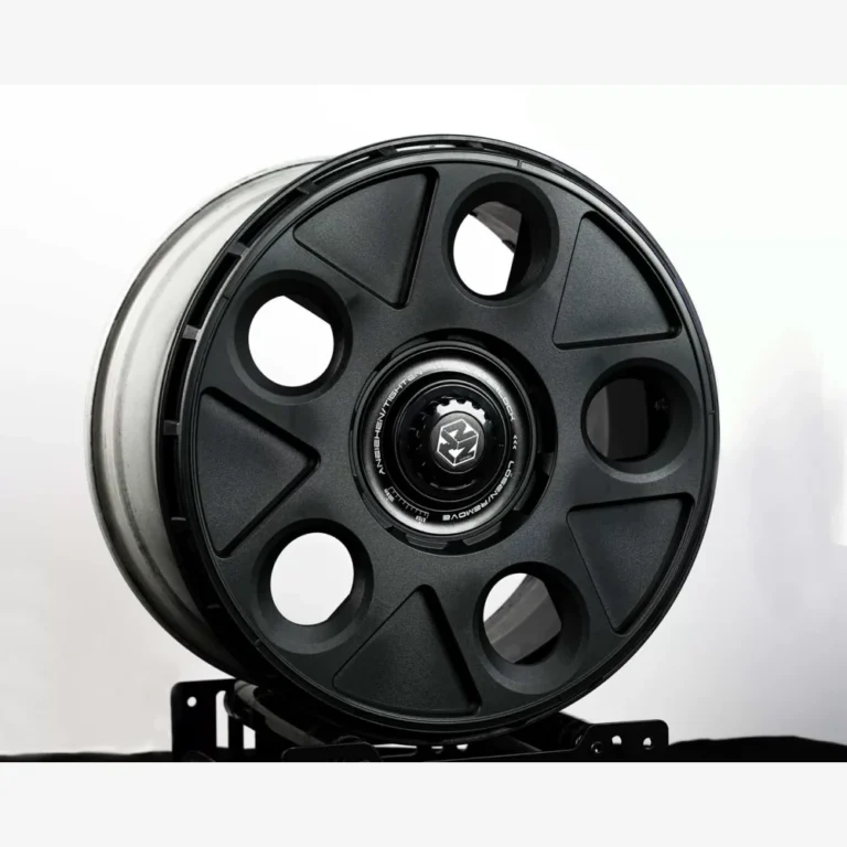 Black lancer-style 5-hole wheel cover for Tesla Model 3 and Model Y