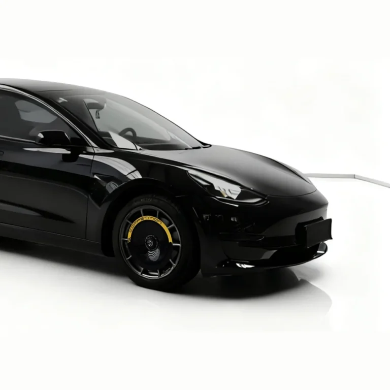 Tesla Model 3 negro con cubiertas Mini Aero