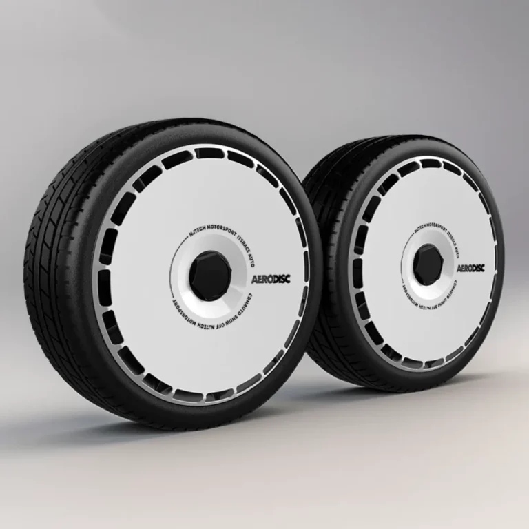 Tesla Model Y full wheel cover with white slotted ring, 4-piece set