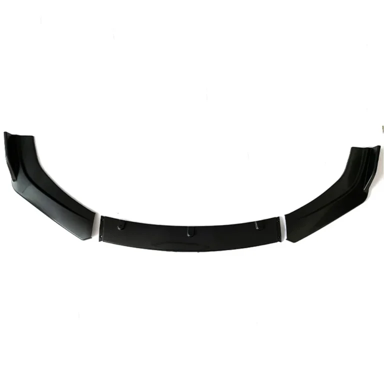 Universal 3 Piece Front Lip Splitter Black Full Set Alt