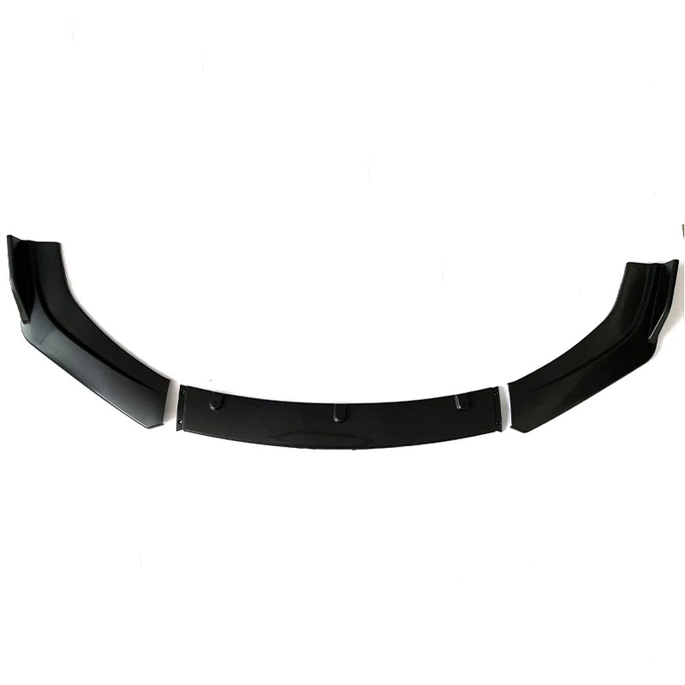 Universal 3-Piece Front Lip Splitter, ABS Gloss Black / Matte Black / Carbon 3 Three-piece front lip splitter with centre section and two corner pieces