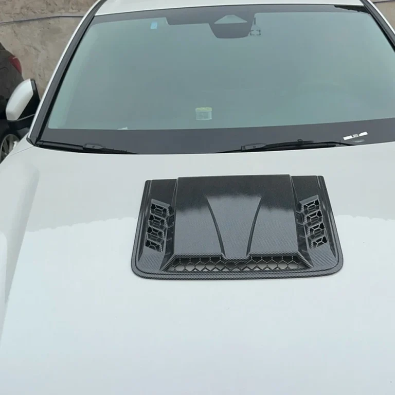 Universal Car Hood Vent Scoop Carbon Fibre Pattern Installed