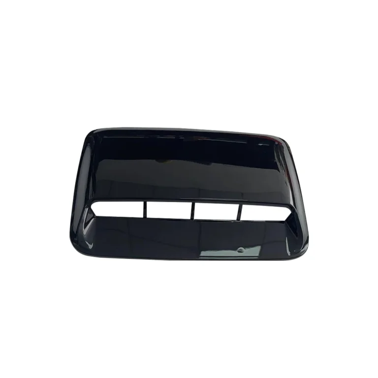 Gloss black ABS universal car hood vent scoop on white background