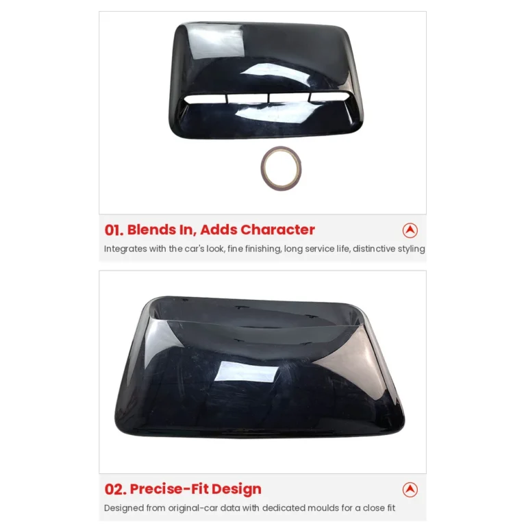 Universal Car Hood Vent Scoop Gloss Black Detail Adhesive Tape