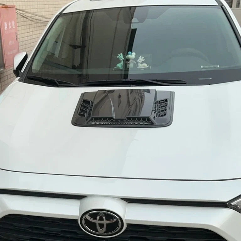Universal Car Hood Vent Scoop Gloss Black Installed