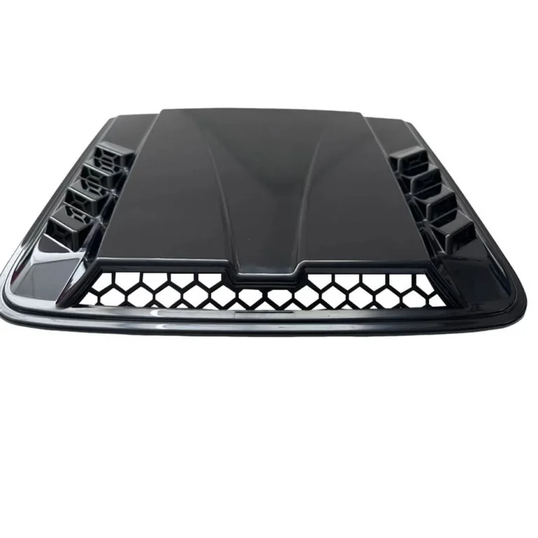 Universal Car Hood Vent Scoop Gloss Black White Background