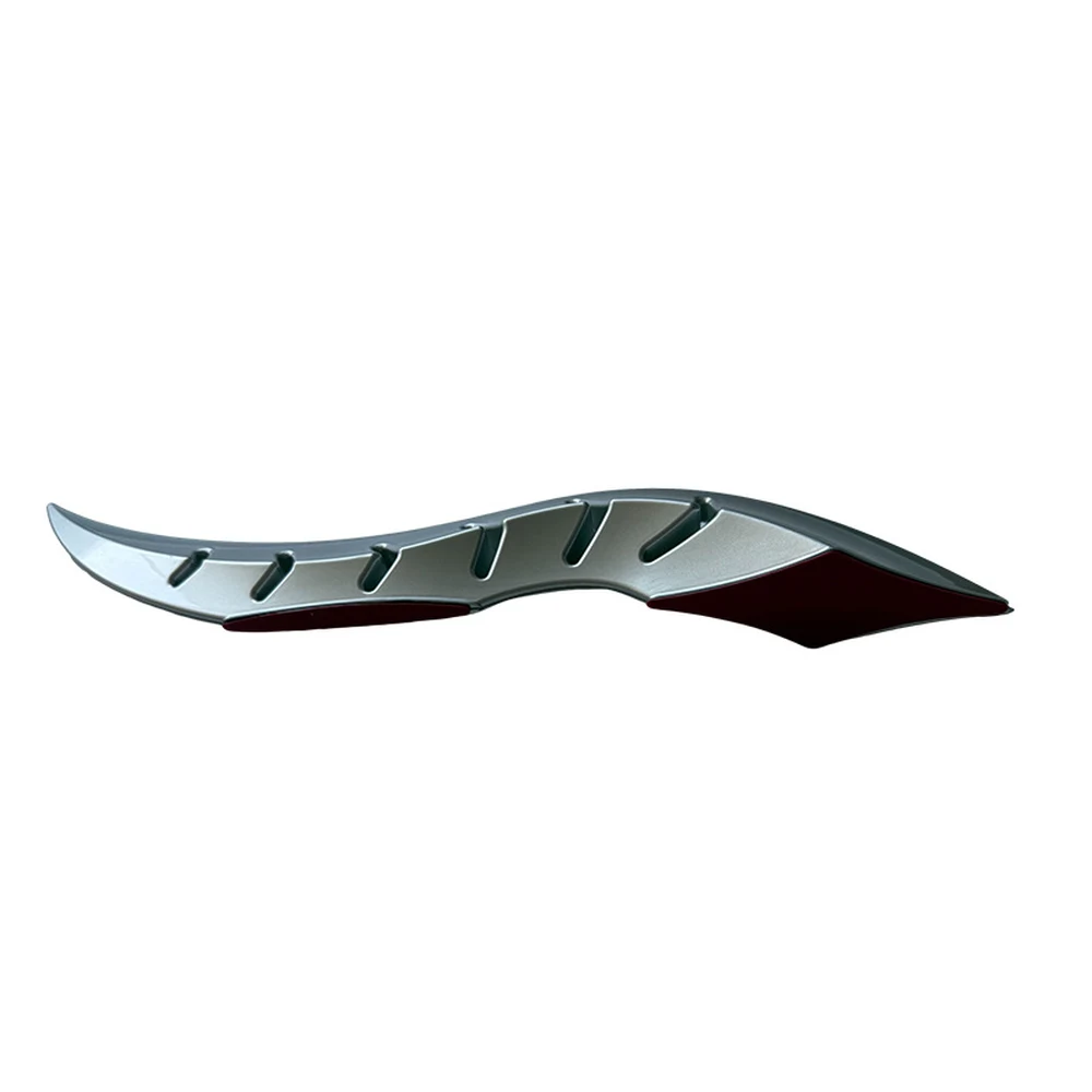 Universal Car Roof Dragon Horn Decoration, ABS, 6 Finishes 5 Silver roof horn decoration, side view showing the slotted design
