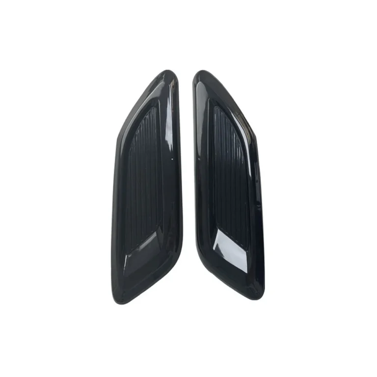 par de molduras universais de ventilação lateral para carro em preto brilhante em fundo branco