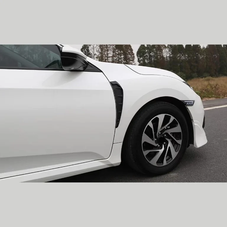 Universal Fender Blade Side Trim Gloss Black Installed Front Fender