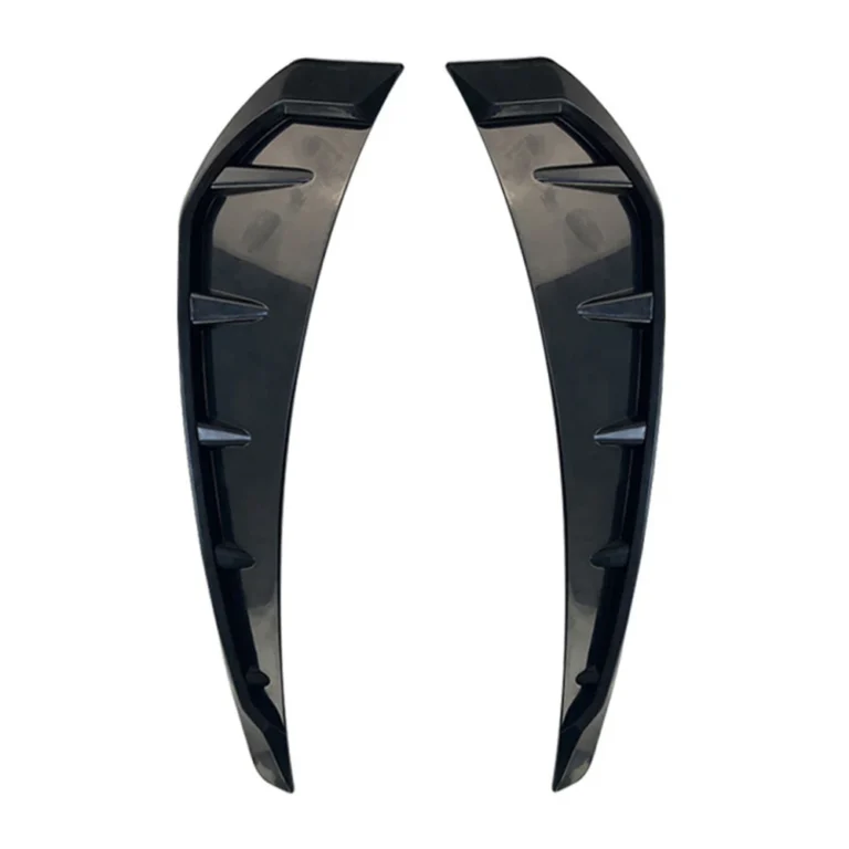 par de molduras universais de lâmina lateral para para-lama em preto brilhante em fundo branco