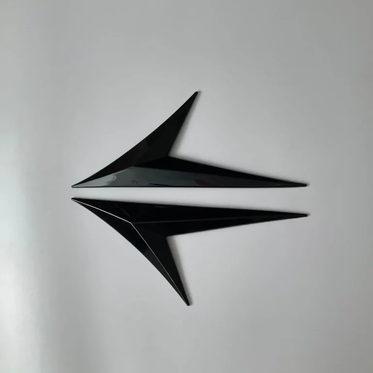 Universal Fender Side Emblem Trim Gloss Black Pair