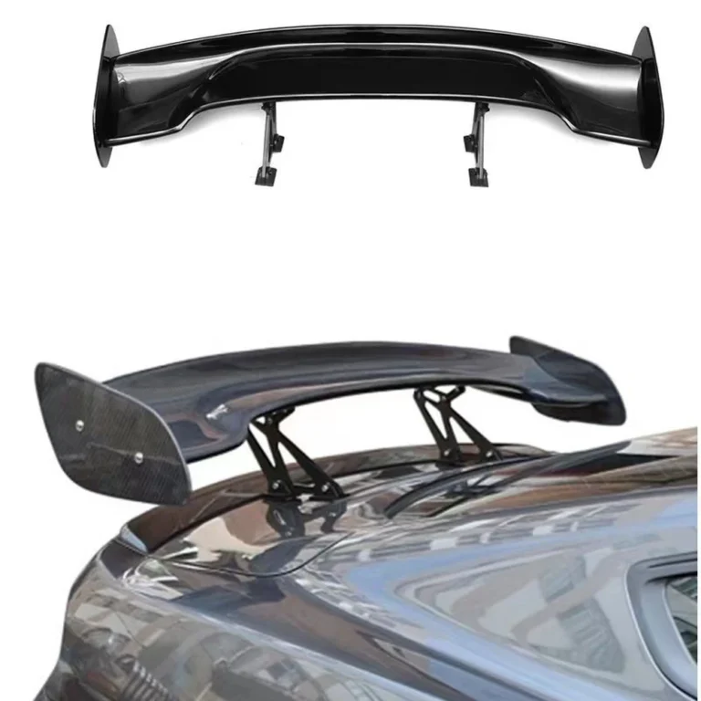 Universal Gt Wing Rear Spoiler Carbon Pattern Installed Trunk
