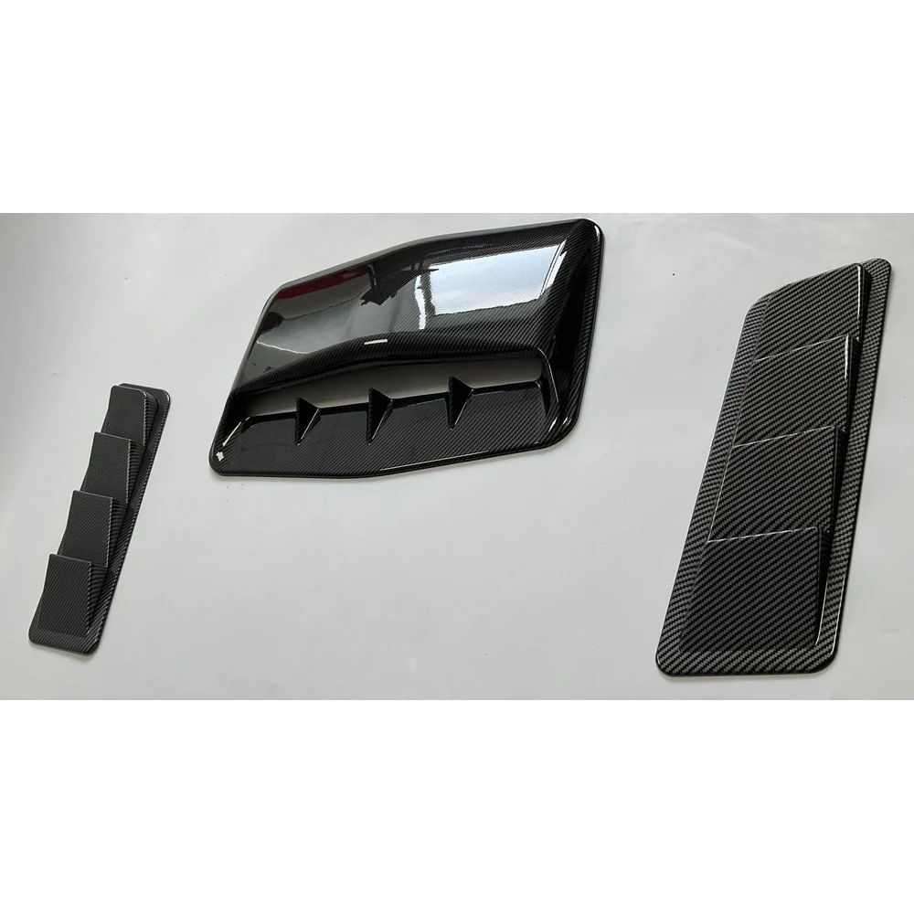 Carbon fibre pattern hood scoop and two side vents set