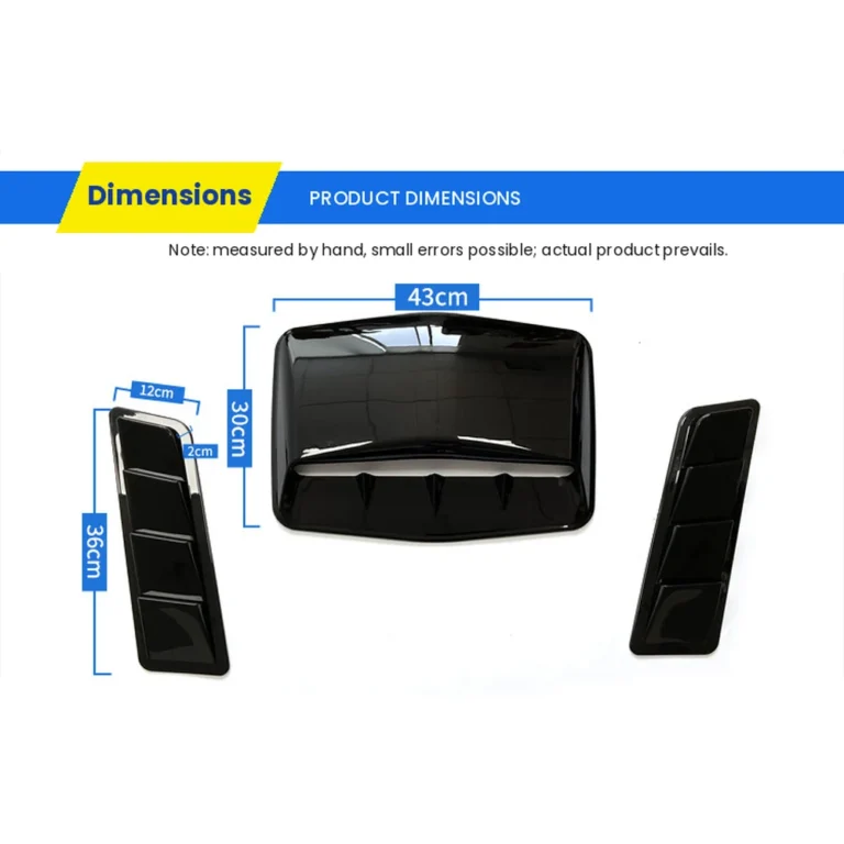 Universal Hood Scoop Fender Vent Set Dimensions 43X30Cm 36X12Cm