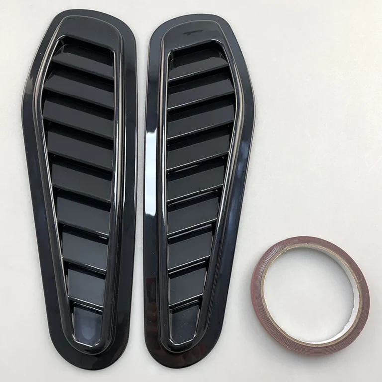 Universal Hood Side Vent Louvers Gloss Black Pair Adhesive Tape