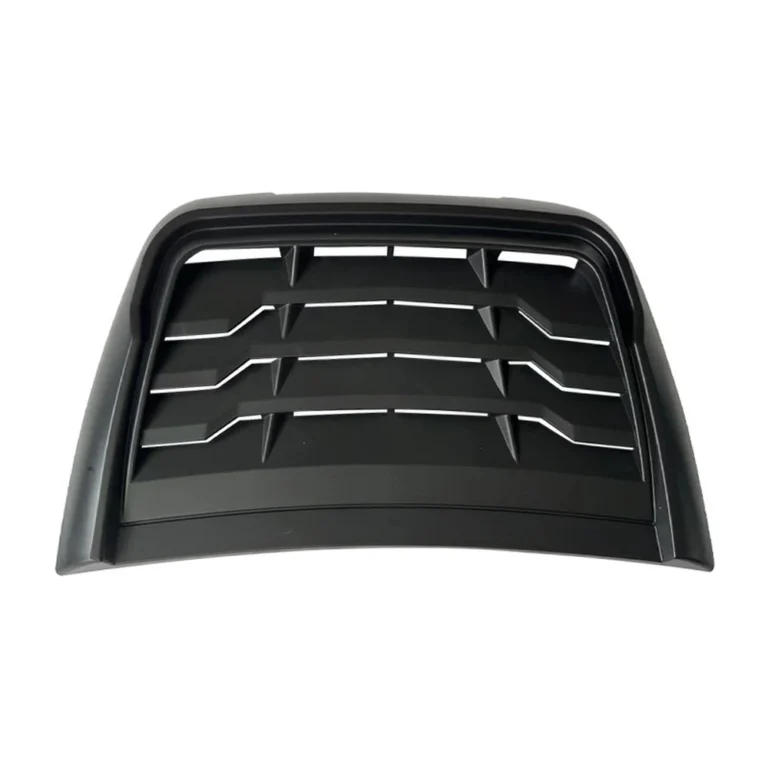 Universal Louvered Hood Vent Bonnet Scoop Matte Black Front View