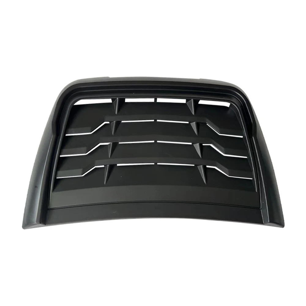 Matte black louvered bonnet vent, front view of the louvers