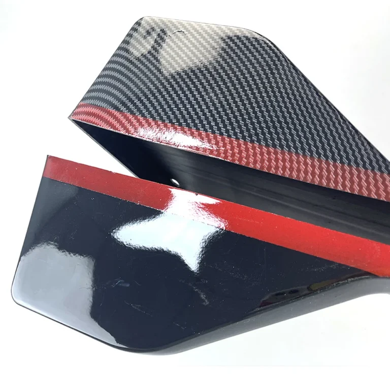 Universal Rear Bumper Corner Guards Carbon Red Edge Detail