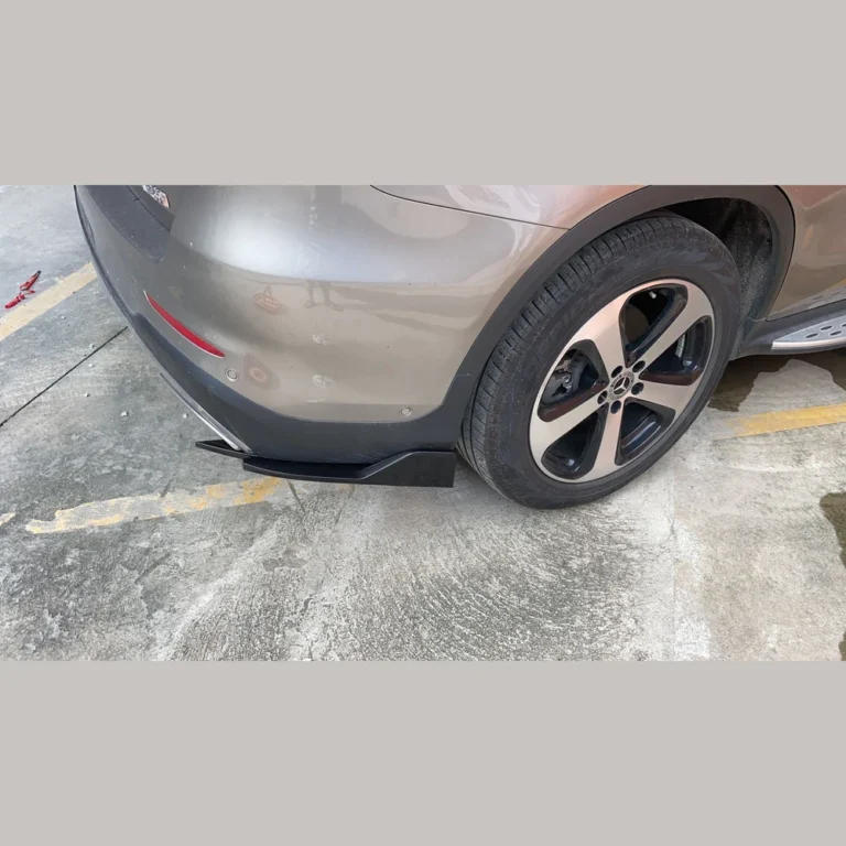 Universal Rear Bumper Corner Guards Gloss Black Installed Rear Corner