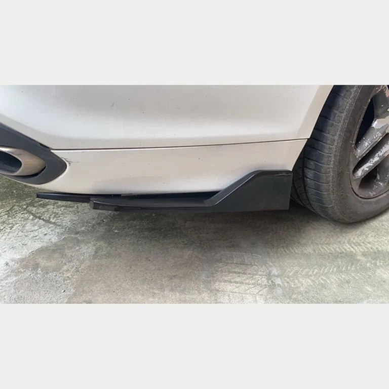 Universal Rear Bumper Corner Guards Gloss Black Installed Rear Quarter