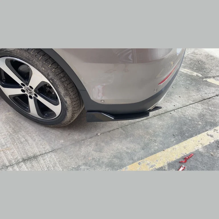 Universal Rear Bumper Corner Guards Gloss Black Installed Side