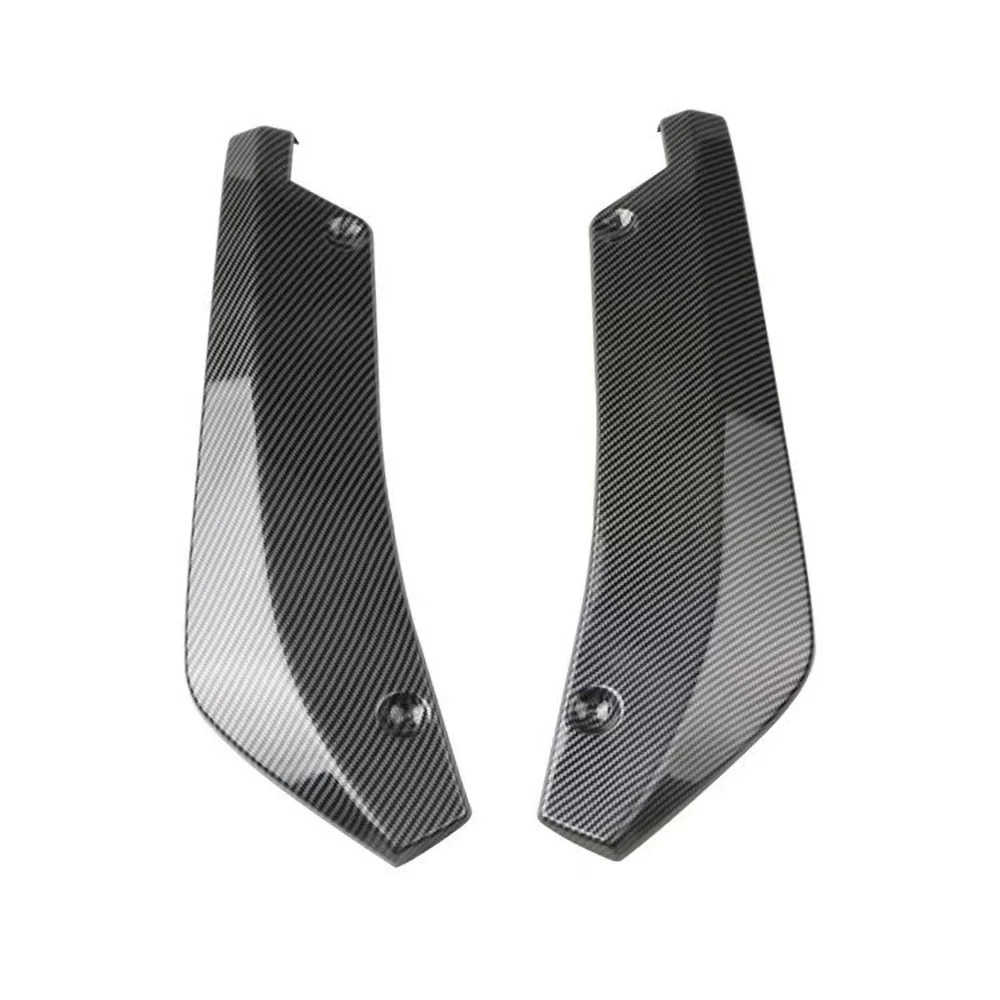 Carbon pattern rear bumper corner splitters, top view