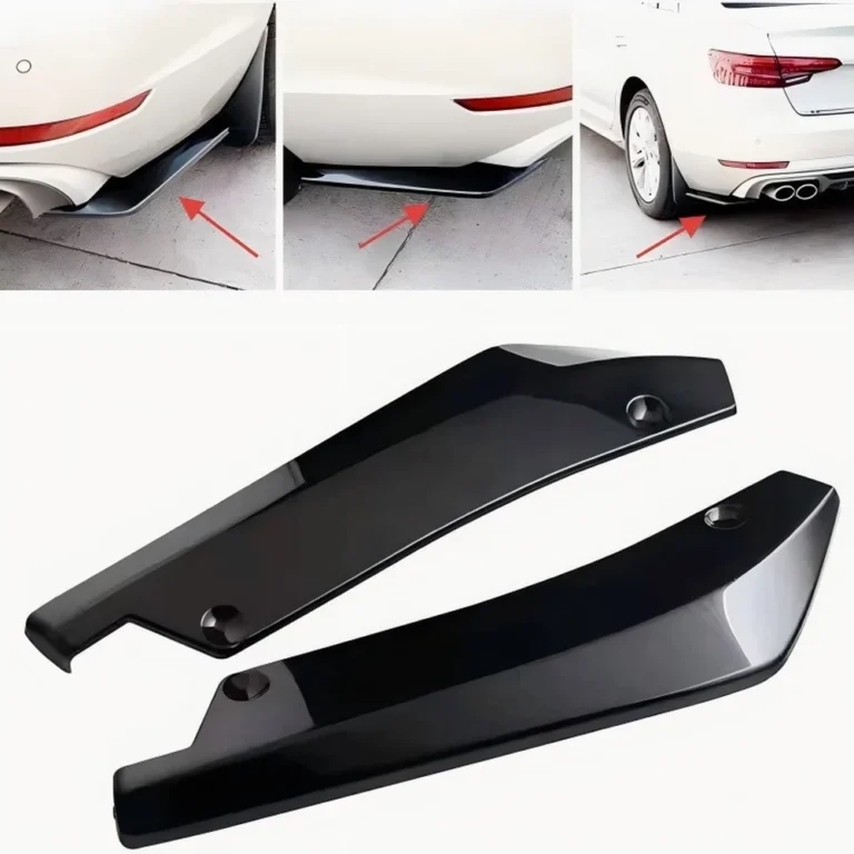 Universal Rear Bumper Corner Splitters Gloss Black Installed